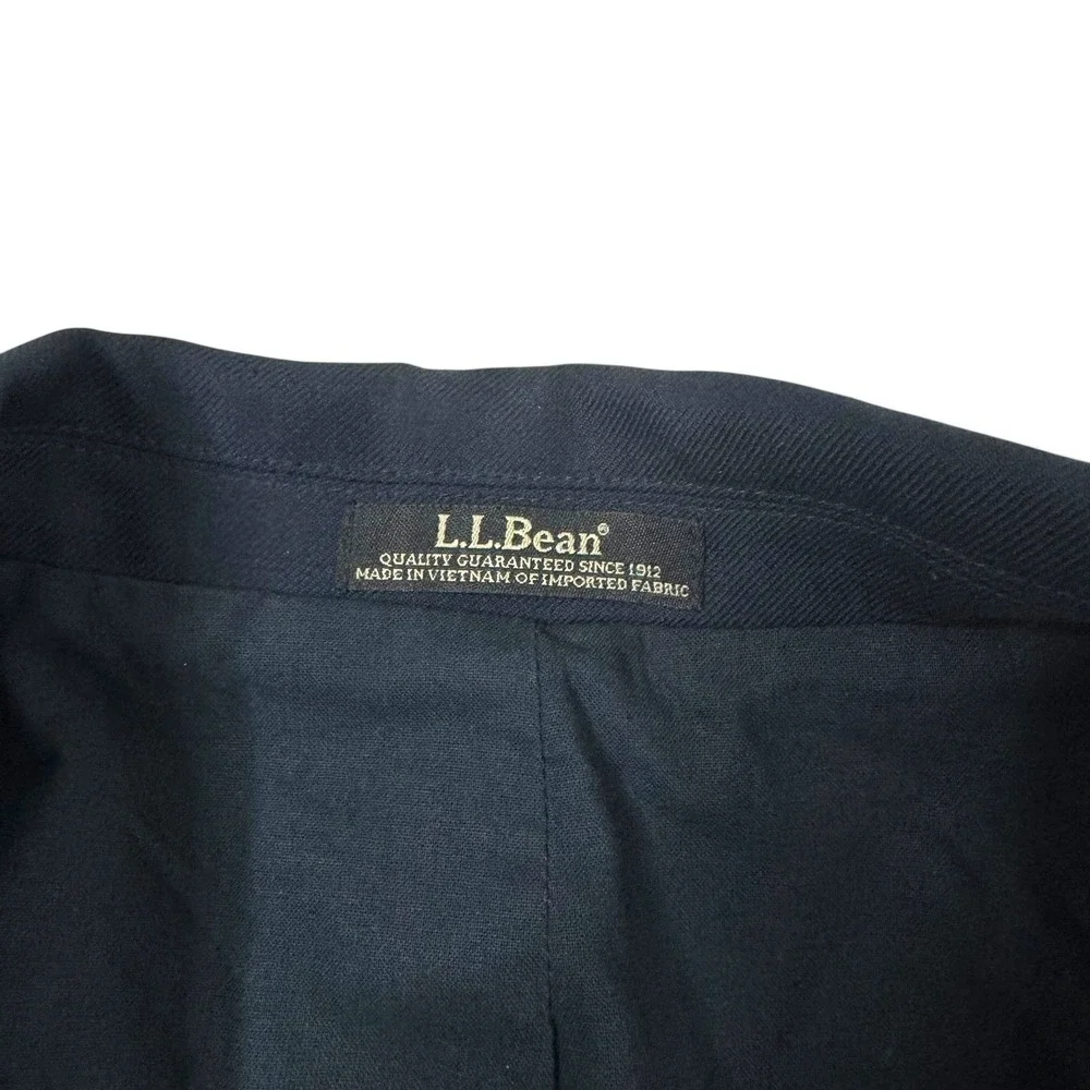L.L.Bean Navy Blue Sport Coat Blazer Men's 46R 2 Button Classic Fit Dress Jacket
